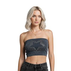 Haut court d'été sans manches à col rond en coton 100% pour femmes, coupe décontractée, tailles XS à 5XL - Product Image 1