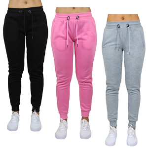 Lot de 3 pantalons de survêtement classiques en polaire pour femmes (tailles S-3XL) 100% polyester Taille élastique - Product Image 4
