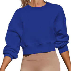 Sweat-shirts courts pour filles, tendance, col rond, lourds, lettres imprimées personnalisées, polaire en coton d'hiver, pull court de luxe, devant - Product Image 1