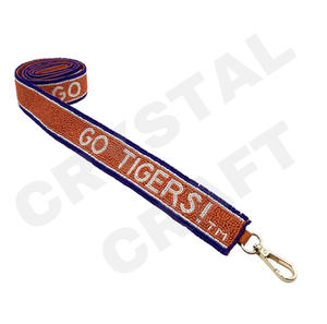 Sangle de sac à main en perles de rocaille en or blanc personnalisé Sangles de sac perlées à la mode avec des conceptions personnalisées pour les sacs Texans Stars - Product Image 6