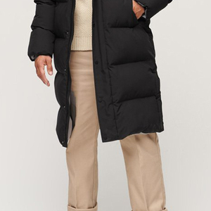 Custom Thick Polyester down Jacket for Men Winter <b>Bubble</b> <b>Coat</b> Puffer with Stand Collar and Hood Canvas Fabric - Product Image 3