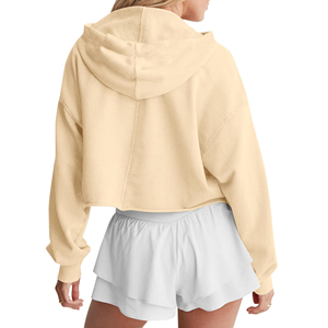 Transpirable Fit Crop Top Down Shoulder Hoodies para mujer Anti Arrugas Hoodies Street Fashion Export Quality Crop Top Hoodie - Product Image 2