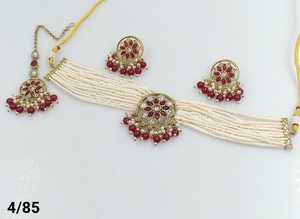 DERNIÈRE MOTIPEARL ANTIQUE & DROP COLLIER FANTAISIE PLAQUÉ OR À LA MODE AVEC ENSEMBLE DE BOUCLES D'OREILLES ET ENSEMBLE DE BIJOUX POUR FEMMES - Product Image 5