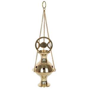 Gold <b>Incense</b> <b>Burner</b> 3 Chain Hanging Style Home Garden Decor Metal Crafts Unique <b>Incense</b> <b>Burner</b> For Holiday Christmas Decoration - Product Image 5