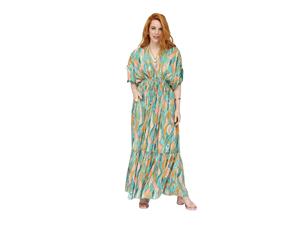 ชุดเดรสทรงเอไลน์สไตล์โบฮีเมียนลายพิมพ์วินเทจ ผ้าไหมรักษ์โลก ไร้แขน ซักได้ ไม่ยับ เหมาะสำหรับใส่ไปชายหาด - Product Image 3