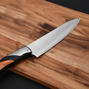 มีดเชฟเหล็กดามัสกัสทำด้วยมือแบบมืออาชีพสีทึบทำในโรงงานสำหรับใช้ในห้องครัว - Product Image 5