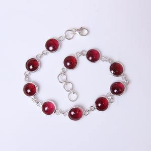 Joyería para mujer pulsera de estilo bohemio de plata joyería 925 plata esterlina granate piedra preciosa tendencia pulsera hecha a mano regalo para - Product Image 2