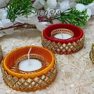 Pemegang lampu teh Multi Warna Diwali Diyas Diwali hadiah dekorasi rumah Diwali tempat lilin Tealight Holder