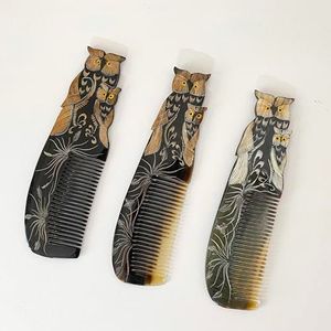 COLORES CUERNO BUFFALO PEINES AL POR MAYOR Peines de cuerno antiestáticos naturales para regalos de vacaciones por Artesanías de media luna - Product Image 4