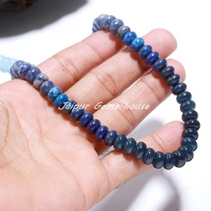 Hot Selling Adjustable Sterling Silver Necklace Handmade Multi-Blue Sapphire Smooth Rondelle Beaded Jewelry High <b>Wedding</b> Gift - Product Image 4