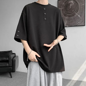 Camiseta de calle de algodón en blanco, camiseta de gran tamaño con hombros caídos, camiseta personalizada de alta calidad con estampado de 250gsm de peso pesado para hombres - Product Image 2