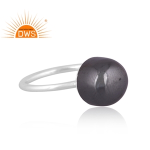 Meilleure vente bague empilable en argent sterling fin en hématite naturelle bijoux personnalisés pour les femmes cadeau pour elle - Product Image 2