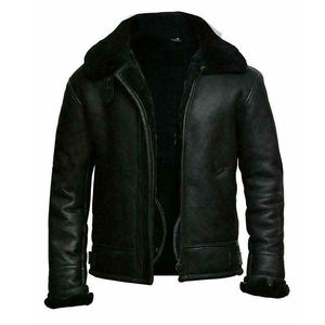 Novedades de invierno de buena calidad, ropa de hombre, chaqueta de cuero grueso, cuello de piel sintética, abrigo cálido a prueba de viento, servicio OEM - Product Image 2
