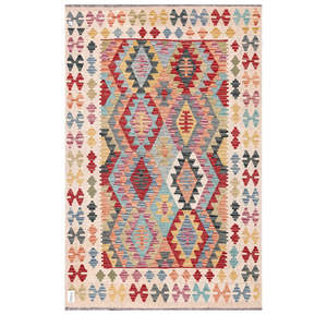 Alfombra Kilim de Maimana, Afganistán, 197 x 131 cm, Alfombras y Juegos de Alfombras - Product Image 1