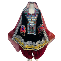 Trajes afganos antiguos hechos a mano para mujer, estilo Kuchi tribal, mangas largas, cremalleras, encaje, hermosos vestidos casuales estilo bohemio.