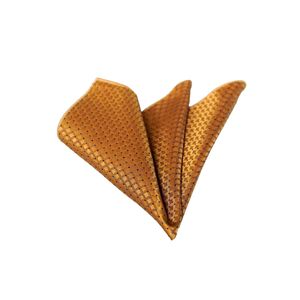 Mouchoir de poche à pois jaune doré à motifs carrés pour hommes adultes - Product Image 1