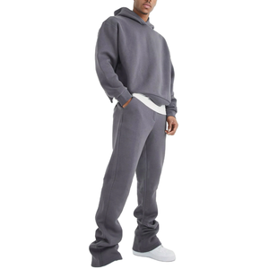 Nouveau style, logo personnalisé, survêtement d'hiver en coton évasé pour homme, jogging, streetwear, ensemble sweat-shirt et pantalon de jogging, séchage rapide, respirant - Product Image 2