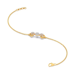 สร้อยข้อมือกลมประดับเพชรสีทอง14K สร้อยข้อมือรูปหัวใจสีทองสร้อยข้อมือรูปหัวใจสีทองของขวัญวันเกิดแบบมินิมอลสำหรับผู้หญิง - Product Image 2