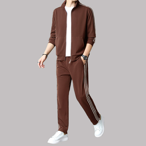 เสื้อสเวตเตอร์ลายทางเข้ารูปของผู้ชายชุดวอร์มผ้าฝ้ายผ้าฝ้ายลายขวางออกแบบได้เองสำหรับฤดูหนาวไซส์พิเศษ - Product Image 4