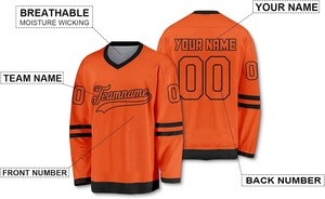 Camisetas de entrenamiento de hockey sobre hielo personalizadas profesionales, venta al por mayor, transpirable, control de humedad, poliéster duradero, diseño sublimado OEM - Product Image 4
