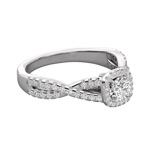 Bague en or 9 carats pour femme, sertie d'un diamant de laboratoire taille brillant, style solitaire - Product Image 1