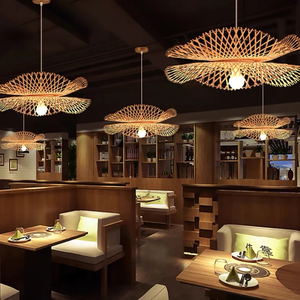 โคมไฟหวายใบบัวเวียดนาม-โคมไฟระย้าธรรมชาติทำด้วยมือสำหรับตกแต่งบ้านที่มีเอกลักษณ์และราคาไม่แพง - Product Image 6