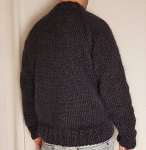 Suéter de Mohair para Hombre al por Mayor, Diseño y Colores Personalizados, Suéter de Mohair Negro de Algodón/Nailon, Suéteres para Hombre - Product Image 4