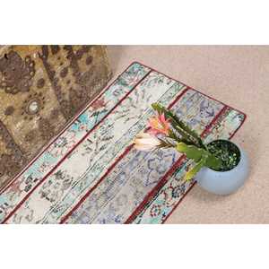 Alfombra Turca Vintage de 1.8x3.4 pies, Alfombra Pequeña de Lana Azul con Diseño Ombré - Product Image 4