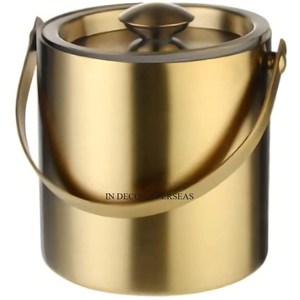 Textura martillada Totalmente de alto grado Chapado en oro Calidad Premium Metal Hecho Diseñador estándar Cubo de hielo Vino y cerveza Enfriador Suministro - Product Image 4