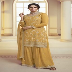 Attrayant Incroyable Couleur Evergreen Design Outfit Heavy Chinon Salwar Suit & Dupatta Avec Séquence Broderie Travail Femme Mode - Product Image 1