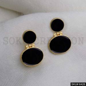 ต่างหูทองดีไซน์แฟนซีเครื่องประดับแฟชั่นเครื่องประดับผู้หญิงทำด้วยมือชุบทองมีสไตล์การออกแบบเคลือบฟันแบบห้อย - Product Image 1