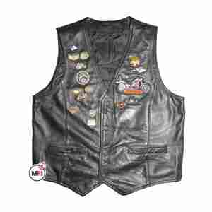 Gilet en cuir de style vintage en cuir avec gilets de moto motard mode personnalisés certifiés vestes de gilet en cuir - Product Image 2
