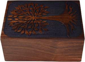 Urne pour cendres humaines Arbre de vie Urne de crémation en bois pour cendres Mémorial en bois décoratif en bois pour les êtres chers - Product Image 2