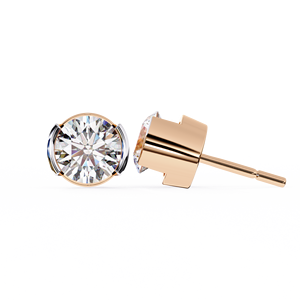 Boucles d'oreilles en diamant de laboratoire classique simple populaire 14k/18k or massif conception ronde éblouissante - Product Image 6