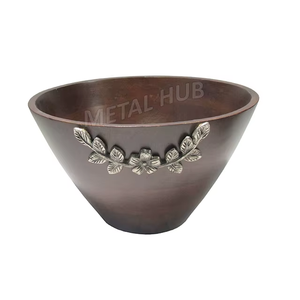 ชุดชามสลัดทำจากไม้สะเดาชามไม้มะม่วงทรงกลมเป็นมิตรกับสิ่งแวดล้อมสำหรับงานปาร์ตี้ - Product Image 5