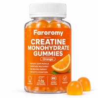 Gummies de créatine monohydrate végétaliennes à marque privée personnalisée 4,5g haute puissance saveur orange pectine croissance musculaire OEM