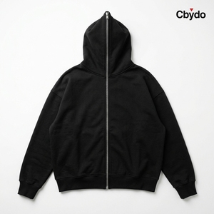 Felpa con Cappuccio e Zip Integrale Personalizzata Cbydo, Giacca Antivento Streetwear da Uomo con Maschera Integrata, Stampa Logo e Ricamo DTG - Product Image 1