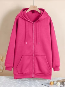 Sudadera con Capucha y Cremallera Unisex de Alta Calidad, 600 Gsm, Color Verde Oliva, Corte Regular, Informal, de Algodón Tejido, para Otoño - Product Image 3