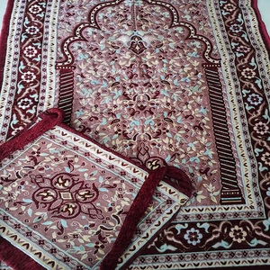 Sac de tapis de prière de voyage confortable de luxe tissu en Polyester doux pliable antidérapant imprimé tapis de prière musulman islamique tissé - Product Image 4