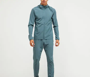 100% Nylon personnalisé fermeture éclair survêtement de haute qualité réfléchissant imperméable hommes et femmes costume pour automne Style décontracté - Product Image 5