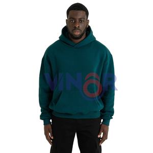 Sweat à capuche surdimensionné en tissu français 100% coton imperméable, mode décontractée pour homme, automne-hiver, broderie thermique - Product Image 5