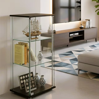 Vitrine Moderne en Verre Trempé de Petite Taille pour Salon, Bar à Domicile, Salon de Beauté, Salle à Manger, Hôtel, Atelier