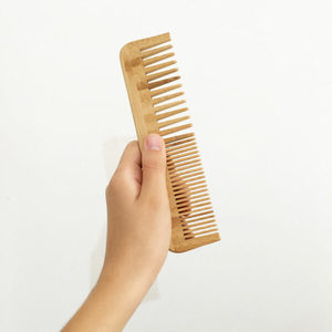 Peigne à cheveux en bambou écologique, prix le plus bas, démêlant, lissage, brosse en bambou naturel, peignes OEM accepté - Product Image 5