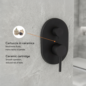 Mitigeur de douche encastré Femme Koricini avec inverseur noir mat - Product Image 4