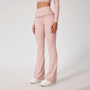 Leggings de yoga taille haute pour femmes de haute qualité Tissu tricoté de sport de haute performance teint en plaine personnalisé - Product Image 1