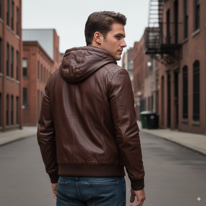 Genuine Leather hoodie for men / Hooded Leather Jackets for Men and Women <b>in</b> Premium Quality | Jacket With Hood - Product Image 2