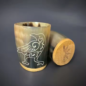 Tasses décoratives en corne de buffle naturelle pour hôtel poli et tasse en corne par artisanat en croissant - Product Image 2