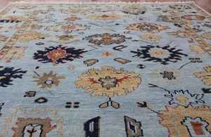 Compre una Alfombra de Lana Anudada a Mano |   Alfombra de lana azulada, con diseño |   Alfombra de Lujo para Decoración del Hogar, para Dormitorio, Sala de Estar y Recámara - Product Image 4