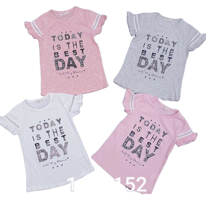 Robe d'été pour enfants Filles Robe fantaisie à manches courtes Solis Couleur Sérigraphie Poids léger Vente en gros Pas cher Robe d'été pour filles - Product Image 1