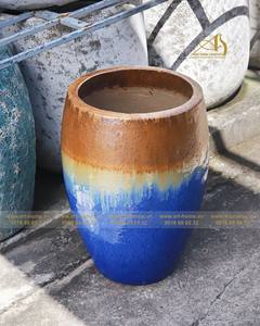 Pot en céramique émaillée bleu-jaune Ombre GL074H80-YBO un superbe décor à la maison pour la plantation et le jardin - Product Image 4